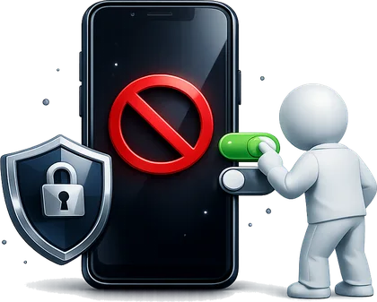 Android phone showing an “App not installed” error icon